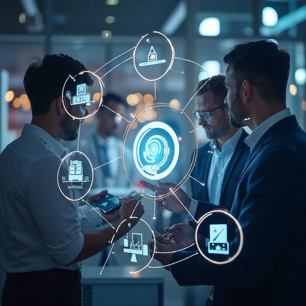 Ilustrație simbolizând misiunea noastră de a conecta inovatorii români